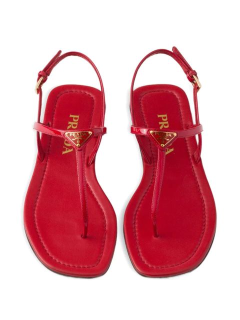 Prada patent leather thong sandals - Red