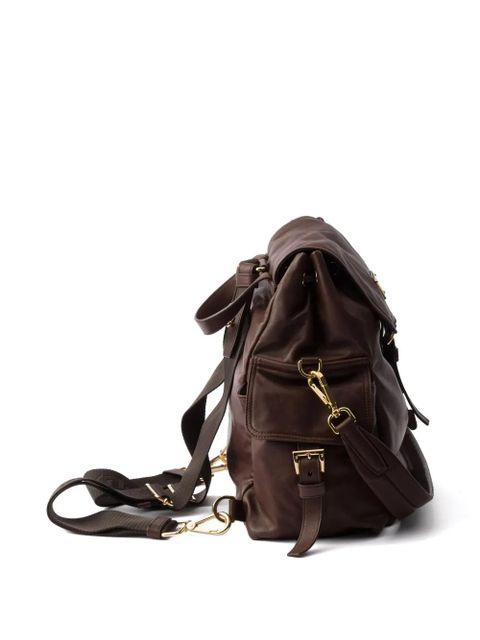 Prada medium Explore leather backpack - Brown
