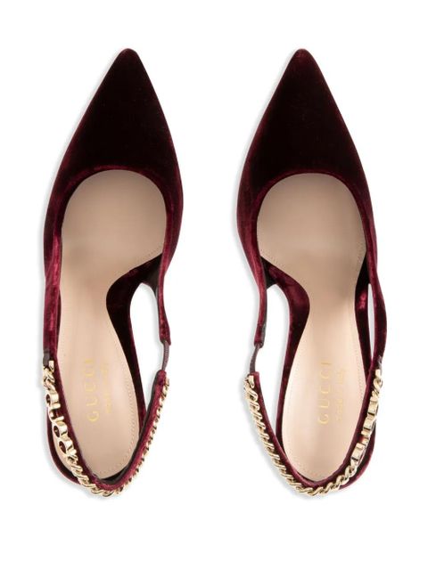 Gucci 105mm Signoria chain strap pumps - Red