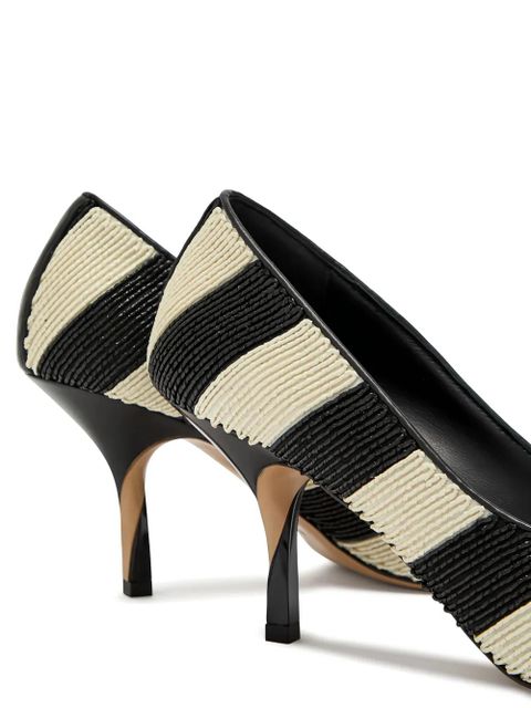 Jacquemus striped bow pumps - Black
