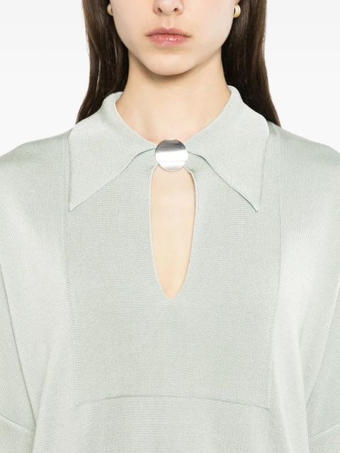 Jil Sander pin polo top - Green