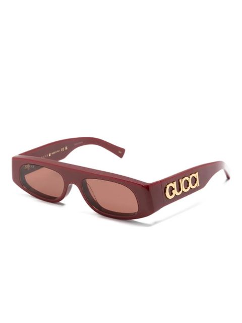 Gucci Eyewear rectangle-frame sunglasses - Red - zdjęcie produktu nr 2