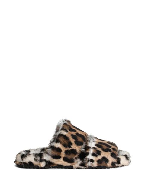 Dolce & Gabbana leopard-print slippers - Brown - zdjęcie produktu nr 1
