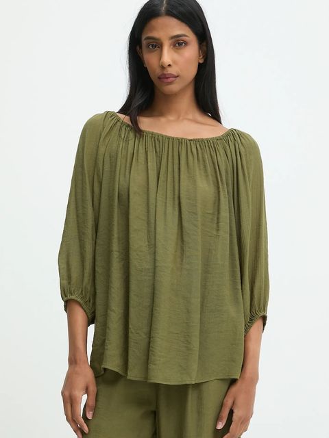 Answear.LAB bluzka damska kolor zielony gładka - zdjęcie produktu nr 1