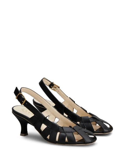 Tod's cut-out sling-back leather pumps - Black - zdjęcie produktu nr 2