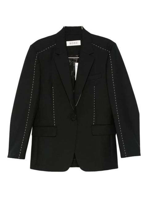 Róhe contrast-stitching blazer - Black
