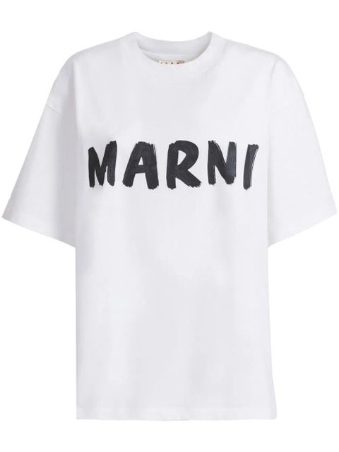 Marni logo-print cotton T-shirt - White - zdjęcie produktu nr 1