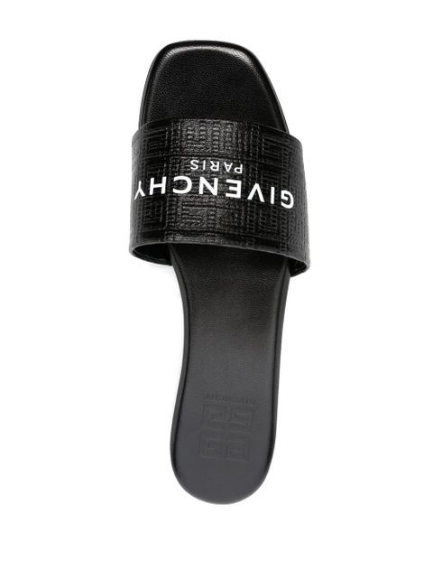 Givenchy embossed logo-print slides - Black