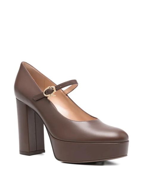 Gianvito Rossi 105mm platform mary jane pumps - Brown