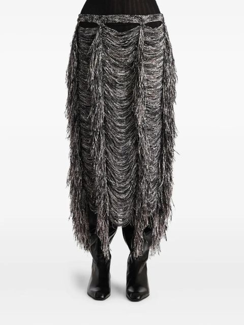 KHAITE fringed asymmetric - Black