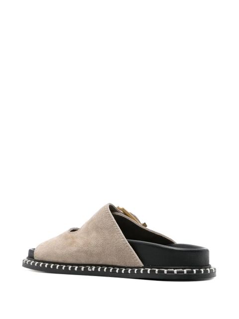 Chloé Rebecca suede slides - Grey