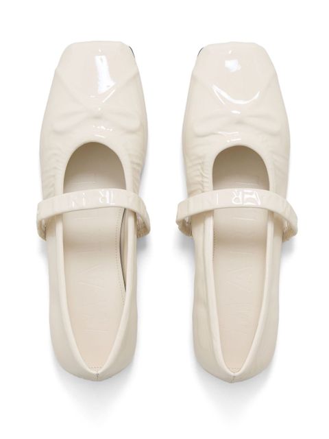 Marni patent-leather ballerina shoes - White - zdjęcie produktu nr 2