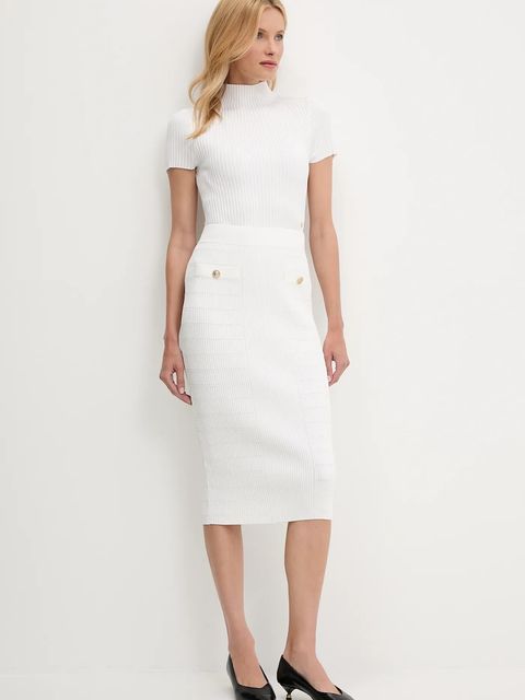 Guess spódnica EVANGELINE kolor biały midi ołówkowa W5YD66 Z0130 - zdjęcie produktu nr 2