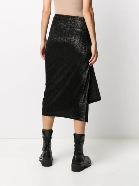 Rabanne metallic threaded asymmetric skirt - Black