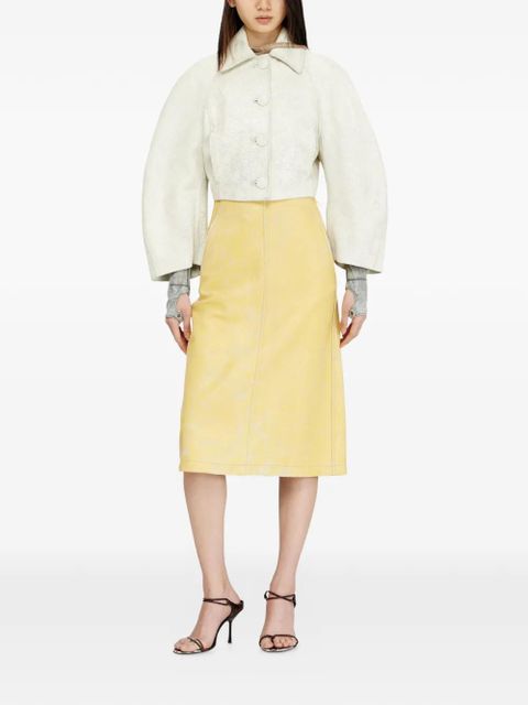 Diesel L-Erina crackled pencil midi skirt - Yellow - zdjęcie produktu nr 2