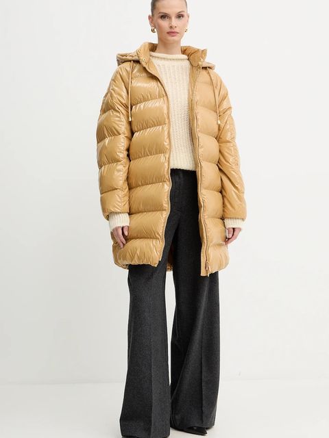 Pinko kurtka kolor beżowy zimowa 105335 A00N