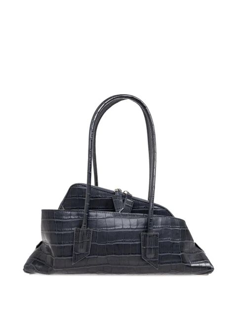 The Attico small La Passeggiata croc-embossed zip tote bag - Grey - zdjęcie produktu nr 1