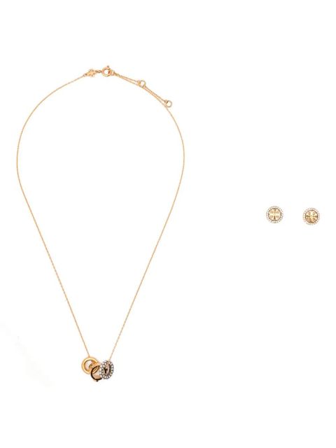 Tory Burch Miller crystal-embellished necklace and earring set - Gold - zdjęcie produktu nr 1