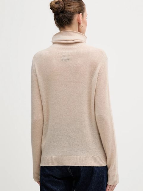 Joop! sweter kaszmirowy kolor beżowy lekki z golfem 30043675