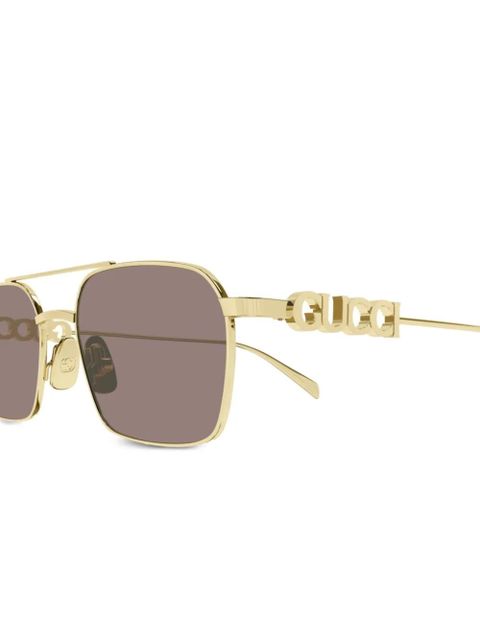 Gucci Eyewear navigator-frame sunglasses - Gold - zdjęcie produktu nr 2