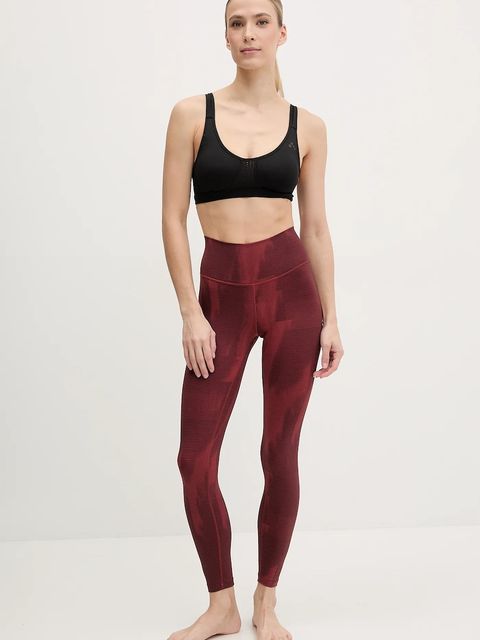 adidas Performance legginsy do jogi All Me kolor bordowy wzorzyste JJ3874 - zdjęcie produktu nr 2