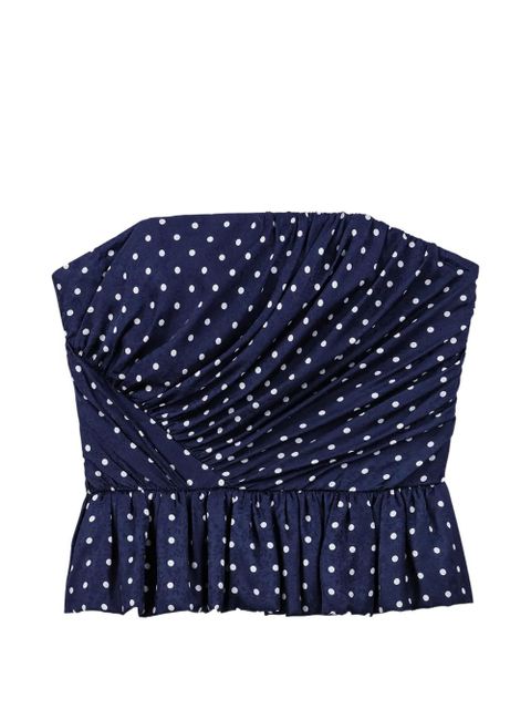 Maje polka-dot strapless blouse - Blue - zdjęcie produktu nr 1