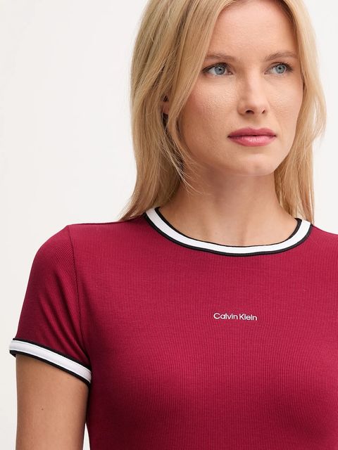 Calvin Klein Jeans sukienka kolor bordowy mini prosta LV047D202G