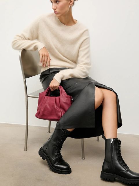 Answear.LAB workery skórzane kolor czarny na platformie - zdjęcie produktu nr 2