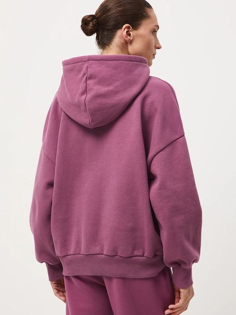Medicine bluza damska kolor fioletowy z kapturem gładka
