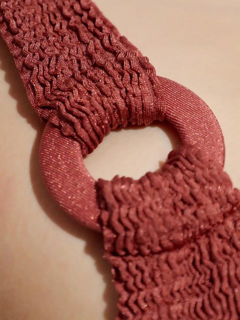 Hunza G Domino ring crinkled-effect swimsuit - Red