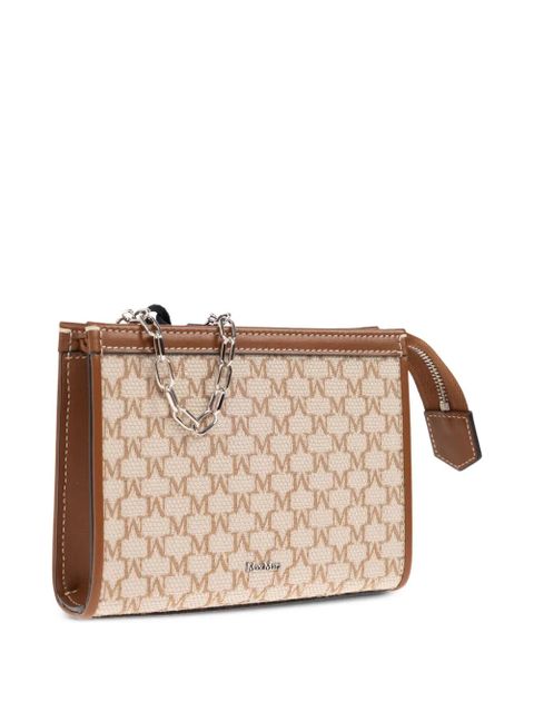 Max Mara monogram-pattern clutch bag - Brown