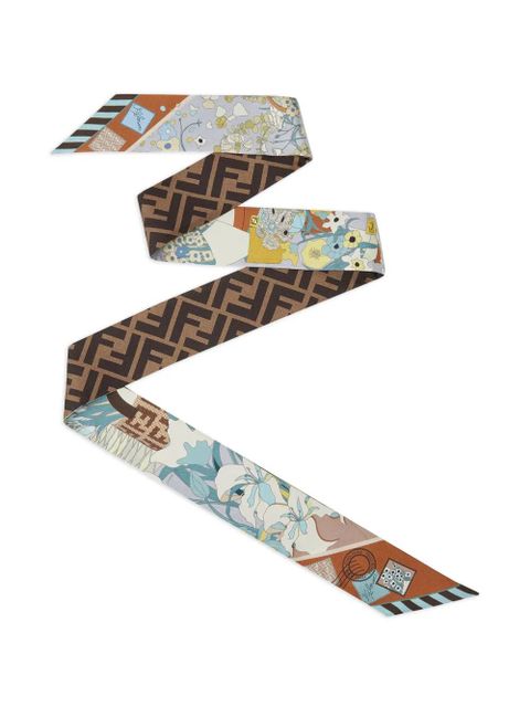 FENDI Wrappy floral-print scarf - Neutrals - zdjęcie produktu nr 1