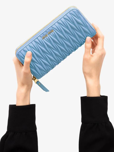 Miu Miu woven foldover wallet - Blue