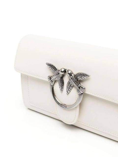 PINKO logo-plaque crossbody bag - White
