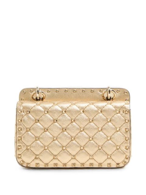 Valentino Garavani RockstudSpike small laminated nappa bag - Neutrals