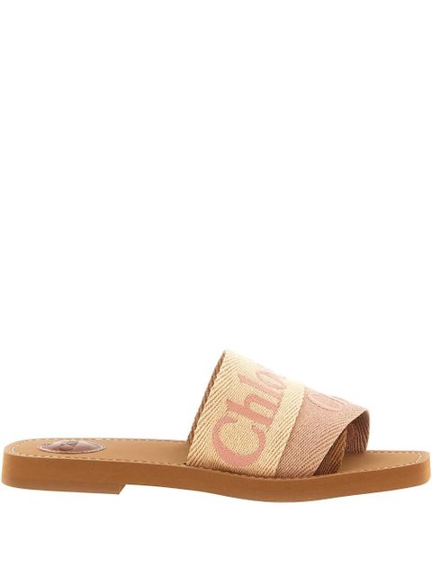 Chloé Woody logo-print sandals - Neutrals - zdjęcie produktu nr 1