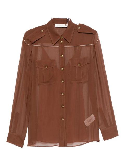 ZIMMERMANN button-detailed pocket shirt - Brown