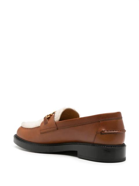 Tod's shearling leather loafers - Brown