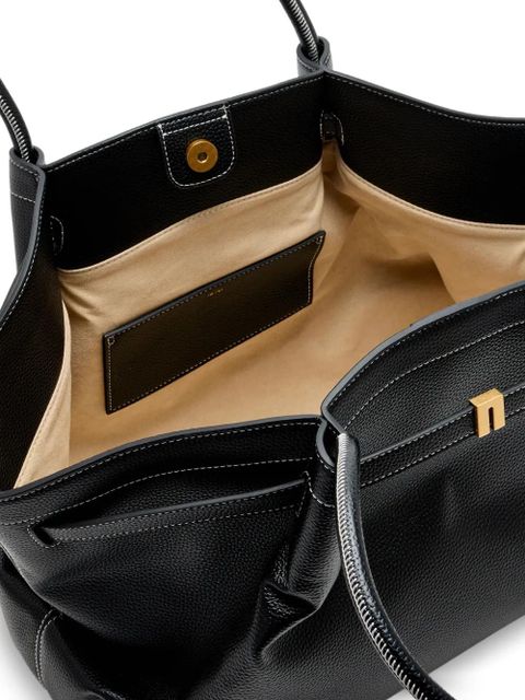 JW Pei large Hana grained contrast-stitch tote bag - Black