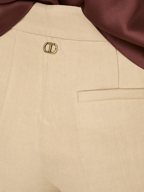 Twinset spodnie z domieszką lnu