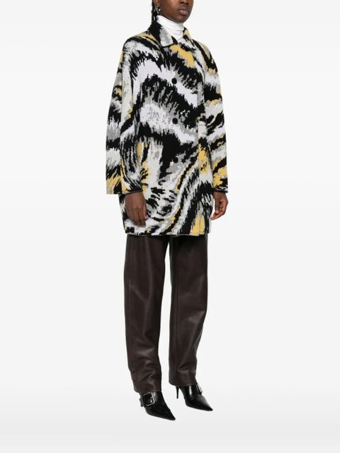 Missoni abstract-pattern double-breasted coat - Black