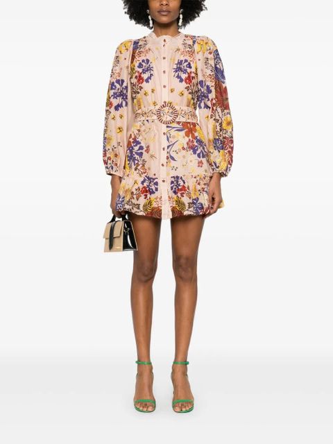 FARM Rio bouquet puff-sleeve mini dress - Pink - zdjęcie produktu nr 2