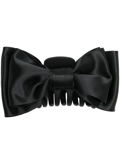 Jennifer Behr satin bow-embellished hair clip - Black - zdjęcie produktu nr 1