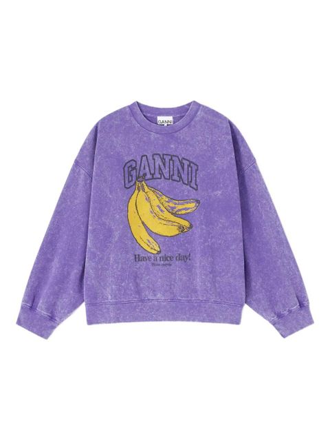 GANNI graphic-print sweatshirt - Purple - zdjęcie produktu nr 1