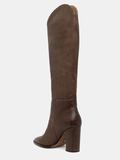 Steve Madden kozaki skórzane Bixby damskie kolor brązowy na słupku 11004834