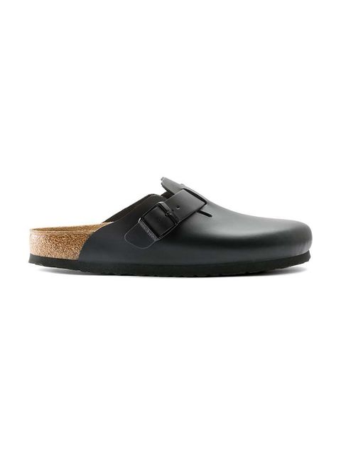 Birkenstock klapki skórzane Boston damskie kolor czarny 60193 - zdjęcie produktu nr 1