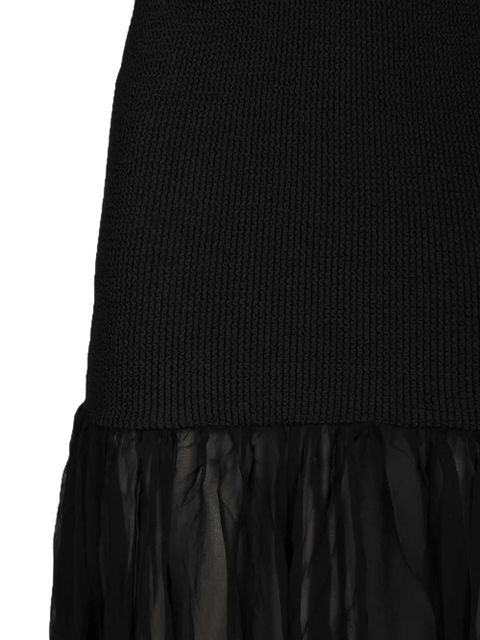 Hunza G Nancy Hybrid crinkle-effect maxi dress - Black