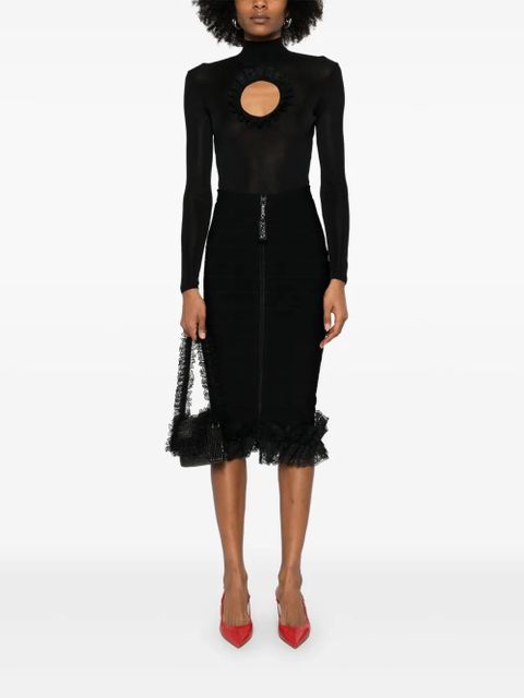 Self-Portrait cut out-detail knitted bodysuit - Black - zdjęcie produktu nr 2