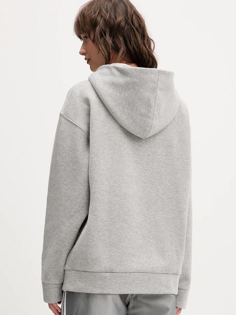 adidas bluza All Szn Holiday damska kolor szary z kapturem z nadrukiem JV5757