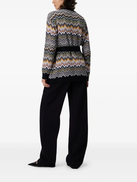 Missoni chevron-pattern belted cardigan - Black